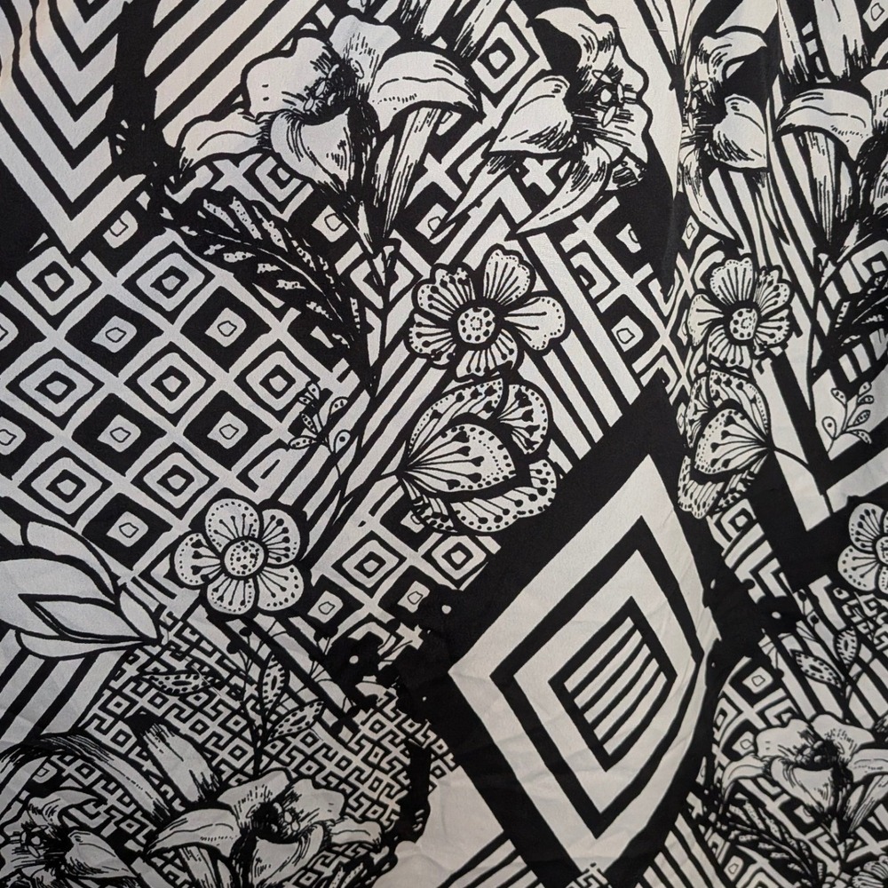 Plus Size Speed Control NY Women's 2X Dress Black White Geometric Floral Pocket - Picture 7 of 10